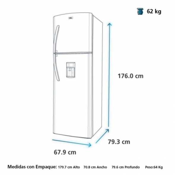 NEVERA NO FROST MABE RMP405FYCU Capacidad: 394 L (litros)